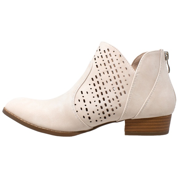 SOBEYO Ankle Booties Perforated Cutout AMI-01 - Picture 5 of 7